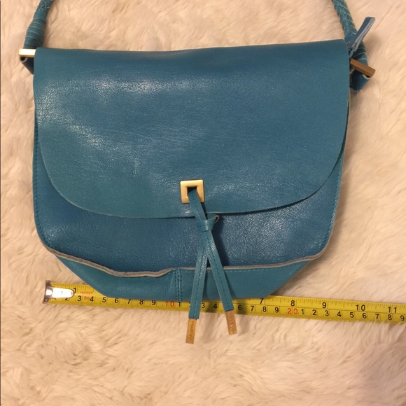 Via Spiga Teal Turquoise Leather Shoulder Bag - Picture 8 of 12
